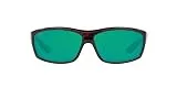 Costa Del Mar Men's Saltbreak Polarized Rectangular Sunglasses, Tortoise/Copper Green Mirrored Polarized-580P, 65 mm