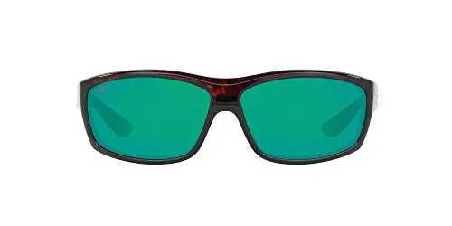 Costa Del Mar Men's Saltbreak Polarized Rectangular Sunglasses, Tortoise/Copper Green Mirrored Polarized-580P, 65 mm