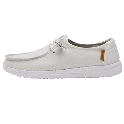 Hey Dude Women's Wendy Chambray White, Size 4