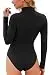 LAOLASI Women's Turtleneck Long Sleeve Slim Fit Casual Sexy Basic Bodysuit Daily...
