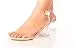 Cape Robbin Wisdom Clear Chunky Block Low Heels for Women, Transparent Strappy...