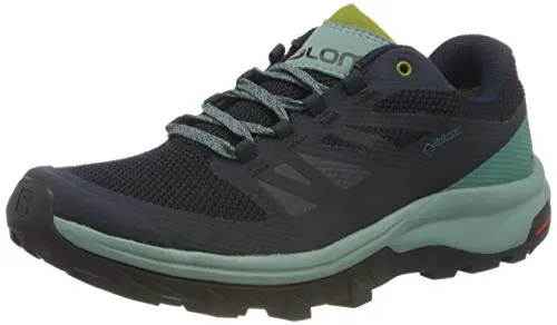 Salomon Women's OUTline GTX W Hiking Shoes, Trellis/Navy Blazer/Guacamole, 7.5