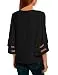 LookbookStore Women's Casual V Neck Mesh Panel Button Down Blouse 3/4 Bell...