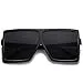 GRFISIA Square Oversized Sunglasses for Women Men Flat Top Fashion Shades (2pcs...
