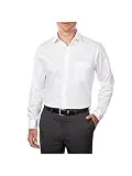 Van Heusen mens Regular Fit Poplin Solid Spread Collar dress shirts, White, 17.5 Neck 34 -35 Sleeve X-Large US
