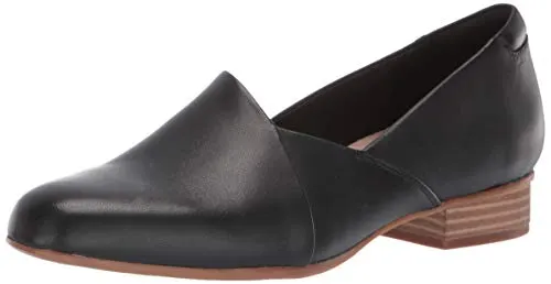 Clarks womens Juliet Palm Loafer, Black Leather, 8.5 US