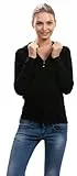 Citizen Cashmere Long Sleeve Zip Up Hoodies Sweaters for Women - Slim Fit Hoodies (X-Small, Black) 41 102-02-00