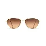 Maui Jim Baby Beach Aviator Sunglasses, Gold Frame/HCL Bronze Lens, One Size