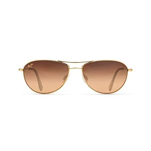 Maui Jim Baby Beach Aviator Sunglasses, Gold Frame/HCL Bronze Lens, One Size