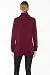 JENNIE LIU Women's 100% Pure Cashmere Cowl-Neck Raglan Tunic High-Low Sweater(L, Burgundy)