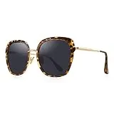 OLIEYE Vintage Oversized Shield Frame Women's Polarized Sunglasses Holiday Sunglasses for Women with Gift Box O6371