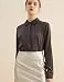 Escalier Women's Satin Silk Long Sleeve Button Down Shirt Casual Work Office...
