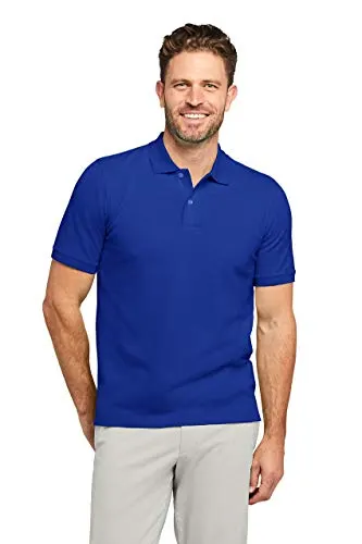 Lands' End Mens Short Sleeve Comfort First Mesh Polo Rich Sapphire Regular Large