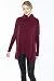 JENNIE LIU Women's 100% Pure Cashmere Cowl-Neck Raglan Tunic High-Low Sweater(L, Burgundy)