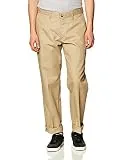 Lee Men's Total Freedom Relaxed Fit Flat Front Pant - 38W x 32L - Khaki
