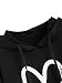 SweatyRocks Women's Casual Heart Print Long Sleeve Pullover Hoodie Sweatshirt Tops Black...