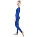 Ensnovo Womens Spandex Bodysuit Long Sleeve Scoop Neckline Footless Unitard Royal Blue,M