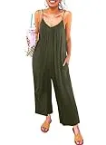Happy Saield Womens Plus Size Adjustable Straps Wide Leg Rompers Jumpsuits Big Size Overalls Outfits Boho Playsuits Green 4XL