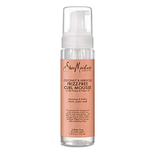 Sheamoisture Curl Mousse for Frizz Control Coconut and Hibiscus with Shea Butter 7.5 oz