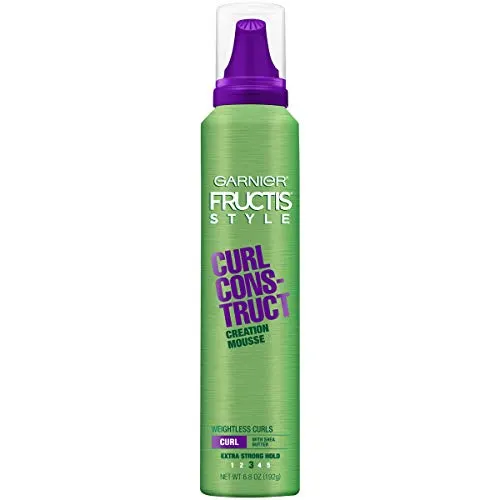 Garnier Fructis Style Curl Construct Creation Mousse, Curly, 6.8 oz. (Packaging May Vary)