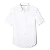 French Toast Boys' Short Sleeve Classic Poplin Dress Shirt (Standard & Husky), White, 12