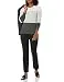 Lark & Ro Women's Crewneck Pullover Cashmere Sweater, Ivory/Light Heather Grey/Charcoal,Large