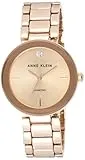 Anne Klein Women's AK/1362RGRG Rose Gold-Tone Diamond-Accented Bracelet Watch