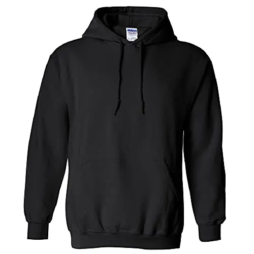 Gildan Men's Fleece Hooded Sweatshirt, Style G18500, Black, Medium