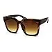 Womens Boyfriend Style Oversize Horned Rim Thick Plastic Sunglasses (All Tortoise, 54)