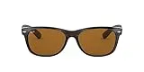 Ray-Ban RB2132 New Wayfarer Polarized Sunglasses, Light Havana/Brown, 55 mm