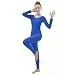 Ensnovo Womens Spandex Bodysuit Long Sleeve Scoop Neckline Footless Unitard Royal Blue,M
