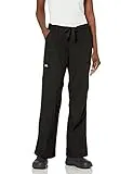 Cherokee Women's Low Rise Drawstring Cargo Scrub Pant, Black, Small