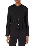 Vince Women's DOT Jacquard Ruched Paneled Blouse, Black, Small