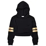 Girls Long Sleeve Sweatshirts Cropped Sweatshirts Crop Top Hoodie Gold 10t 11t