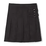 French Toast Girls' Two-Tab Pleated Scooter skirt, Black, 12,Big Girls
