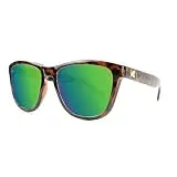 Knockaround Premiums Polarized Sunglasses With Full UV400 Protection For Men And Women, Glossy Tortoise Shell Frames/Green Reflective Lenses