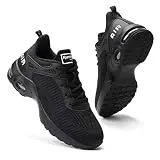 Women Air Athletic Running Shoes - Air Cushion Shoes for Womens Mesh Sneakers Fashion Tennis Breathable Walking Gym Work Shoes All Black