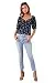 Sugar Lips womens Floral Print Puff Sleeve Blouse, Blackblue, Small US