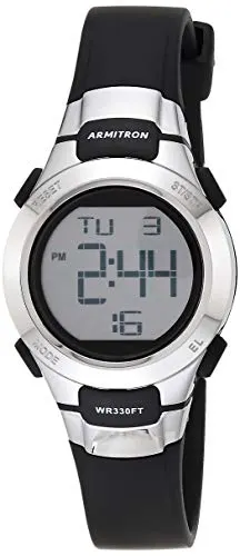 Armitron Sport Women's 457012BLK Chronograph Black Resin Stainless-Steel Accent Strap Watch