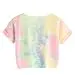 SweatyRocks Womens Tie Dye Letter Print Crop Top T Shirt,Muiticolor 1,Large =M