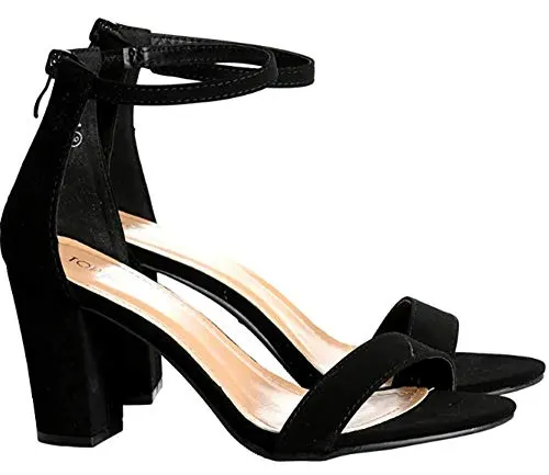 Over the Toe Strap Ankle Wrap Strap Heel Open Toe Medium Heel,...
