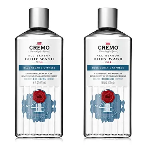Cremo Rich-Lathering Blue Cedar & Cypress Body Wash, A Woodsy Scent with Notes of Lemon Peel, Cypress and Cedar, 16 Oz (2-Pack)