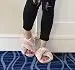 Women's Fuzzy CrossBand Fluffy Furry Fur Slippers Flip Flop Winter Warm Cozy...