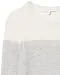 Lark & Ro Women's Crewneck Pullover Cashmere Sweater, Ivory/Light Heather Grey/Charcoal,Large