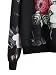 Romwe Women's Casual Floral Print Long Sleeve Pullover Tops Black XL