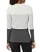 Lark & Ro Women's Crewneck Pullover Cashmere Sweater, Ivory/Light Heather Grey/Charcoal,Large