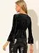 Allegra K Women's V Neck Velvet Blouse Flare Long Sleeve Peplum Top...