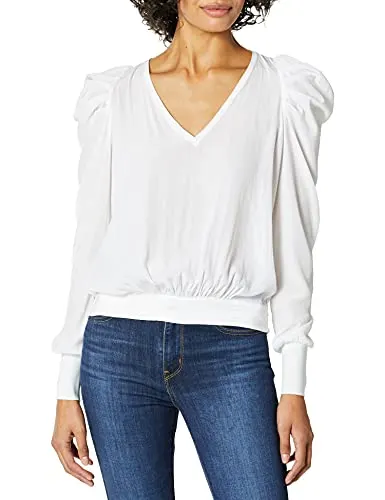 Ramy Brook Women's Alexis Long Sleeve Blouse, Ivory, Medium