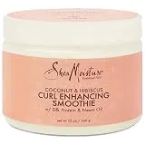 SheaMoisture Smoothie Curl Enhancing Cream for Thick, Curly Hair Coconut and Hibiscus Sulfate Free and Paraben Free 12 oz