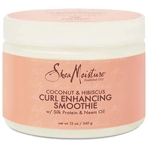 SheaMoisture Smoothie Curl Enhancing Cream for Thick, Curly Hair Coconut and Hibiscus Sulfate Free and Paraben Free 12 oz